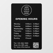 ロゴをここに 店舗営業時間 法人QRコード 会社 ウィンドウサイン (シート)