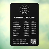 ロゴをここに 店舗営業時間 法人QRコード 会社 ウィンドウサイン (シート3)