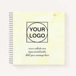 ロゴをここに 白 シンプル ミニマル ピンク マーブル いいえ ノートブック