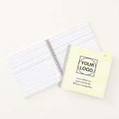 ロゴをここに 白 シンプル ミニマル ピンク マーブル なし ノートブック (内部)