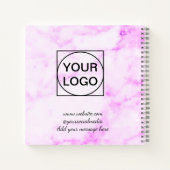 ロゴをここに 白 シンプル ミニマル ピンク マーブル なし ノートブック (裏面)