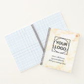 ロゴをここに 白 シンプル ミニマル ピンク マーブル なし ノートブック (内部)