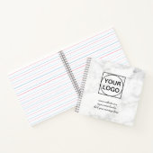 ロゴをここに 白 シンプル ミニマル ピンク マーブル なし ノートブック (内部)