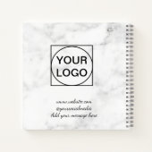 ロゴをここに 白 シンプル ミニマル ピンク マーブル なし ノートブック (裏面)