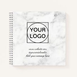 ロゴをここに 白 シンプル ミニマル ピンク マーブル なし ノートブック