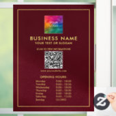 ロゴをアップロードするQRコードテンプレート営業時間 ウィンドウサイン (ホーム)