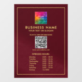 ロゴをアップロードするQRコードテンプレート営業時間 ウィンドウサイン (シート)