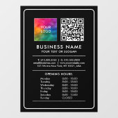 ロゴをアップロード カスタムQRコード 営業時間リスト ウィンドウサイン (シート)