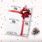 ロゴをアップロード レトロモダン 白黒 (編集可能) ラッピングペーパー