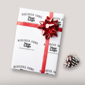 ロゴをアップロード レトロモダン 白黒 (編集可能) ラッピングペーパー