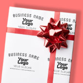 ロゴをアップロード レトロモダン 白黒 (編集可能) ラッピングペーパー