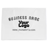 ロゴをアップロード レトロモダン 白黒 (編集可能) ラージペーパーバッグ (正面)