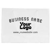 ロゴをアップロード レトロモダン 白黒 (編集可能) ラージペーパーバッグ (裏面)