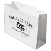 ロゴをアップロード レトロモダン 白黒 (編集可能) ラージペーパーバッグ (裏面アングル)