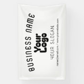 ロゴをアップロード レトロモダン 白黒 (編集可能) 横断幕 (縦)