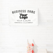 ロゴをアップロード レトロモダン 白黒 (編集可能) 横断幕 (インサイチュ)