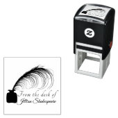 ロゴをパーソナエレガントイズする羽毛のキールとインク セルフインキングスタンプ (インサイチュ)