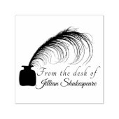 ロゴをパーソナエレガントイズする羽毛のキールとインク セルフインキングスタンプ (デザイン)