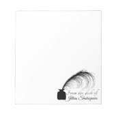 ロゴをパーソナエレガントイズする羽毛のキールとインク ノートパッド (正面)