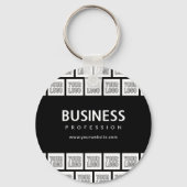 ロゴを並べて表示したパターンと編集可能なビジネス名 キーホルダー (正面)