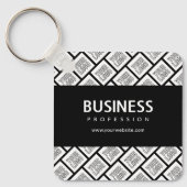 ロゴを並べて表示したパターンと編集可能なビジネス名 キーホルダー (正面)