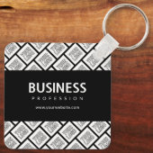 ロゴを並べて表示したパターンと編集可能なビジネス名 キーホルダー (裏面)