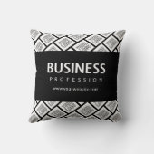 ロゴを並べて表示したパターンと編集可能なビジネス名 クッション (裏面)