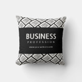 ロゴを並べて表示したパターンと編集可能なビジネス名 クッション (正面)