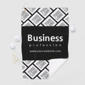 ロゴを並べて表示したパターンと編集可能なビジネス名 ゴルフタオル (インサイチュ)