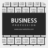 ロゴを並べて表示したパターンと編集可能なビジネス名 スクエアシール (正面)