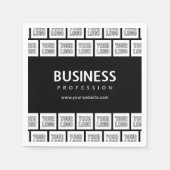 ロゴを並べて表示したパターンと編集可能なビジネス名 スタンダードカクテルナプキン (正面)