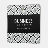 ロゴを並べて表示したパターンと編集可能なビジネス名 セラミックオーナメント (左)