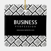 ロゴを並べて表示したパターンと編集可能なビジネス名 セラミックオーナメント (裏面)