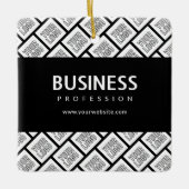 ロゴを並べて表示したパターンと編集可能なビジネス名 セラミックオーナメント (正面)