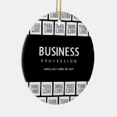 ロゴを並べて表示したパターンと編集可能なビジネス名 セラミックオーナメント (右)