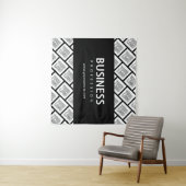 ロゴを並べて表示したパターンと編集可能なビジネス名 タペストリー (インサイチュ(横))