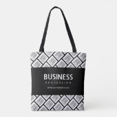 ロゴを並べて表示したパターンと編集可能なビジネス名 トートバッグ (裏面)