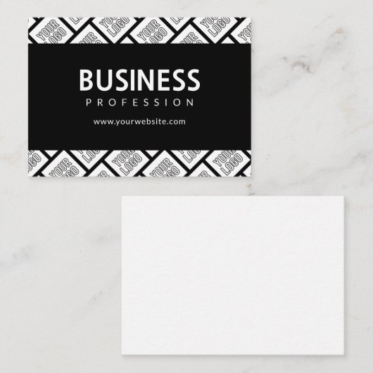 ロゴを並べて表示したパターンと編集可能なビジネス名 ノートカード (正面/裏面)