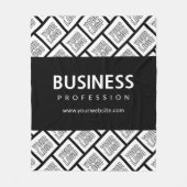 ロゴを並べて表示したパターンと編集可能なビジネス名 フリースブランケット (正面)