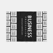 ロゴを並べて表示したパターンと編集可能なビジネス名 フリースブランケット (正面(横))