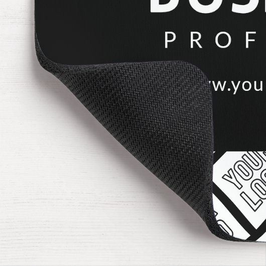 ロゴを並べて表示したパターンと編集可能なビジネス名 マウスパッド (コーナー)