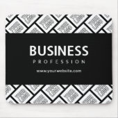 ロゴを並べて表示したパターンと編集可能なビジネス名 マウスパッド (正面)