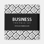 ロゴを並べて表示したパターンと編集可能なビジネス名 マグネット (正面)