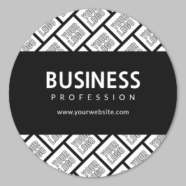 ロゴを並べて表示したパターンと編集可能なビジネス名 ラウンドシール