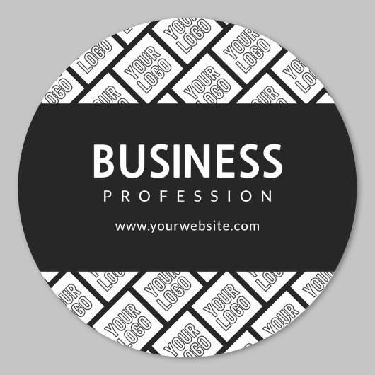 ロゴを並べて表示したパターンと編集可能なビジネス名 ラウンドシール