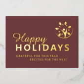 ロゴを使用したお祝いのホリデーカード　タープゴールド箔 箔シーズンカード (正面)