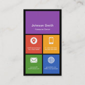 ロゴを使用したカラフルコンピュータ小売業者修復タイル 名刺 (裏面)