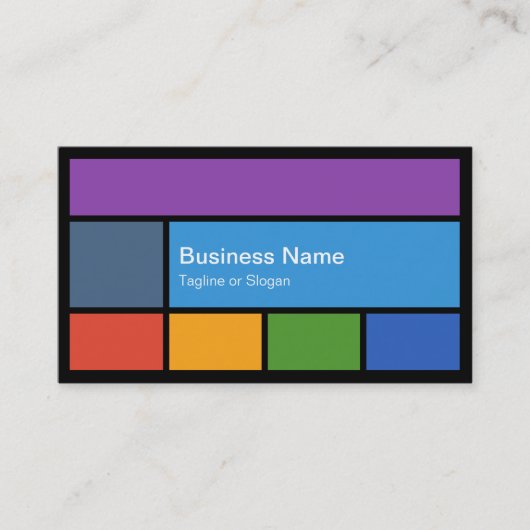 ロゴを使用したカラフルコンピュータ小売業者修復タイル 名刺 (正面)