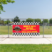 ロゴを使用して自動修復ショップをパーソナライズするデザイン 横断幕 (インサイチュ)