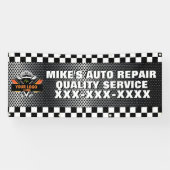ロゴを使用して自動修復ショップをパーソナライズするデザイン 横断幕 (横)